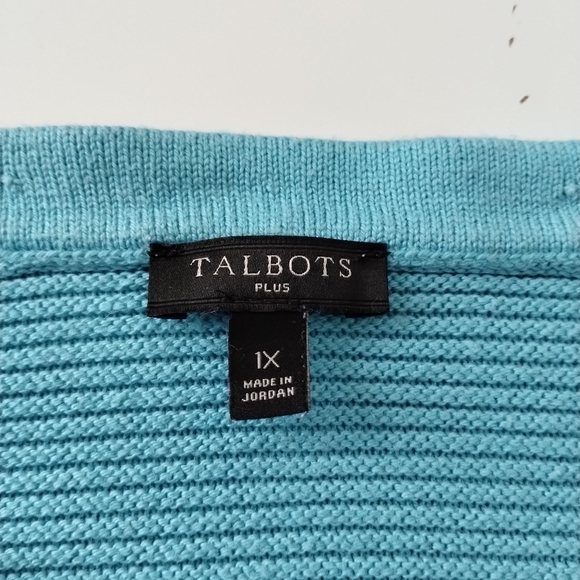 Talbots Contrast Stitch Sweater Blue Size 1X - Picture 3 of 8